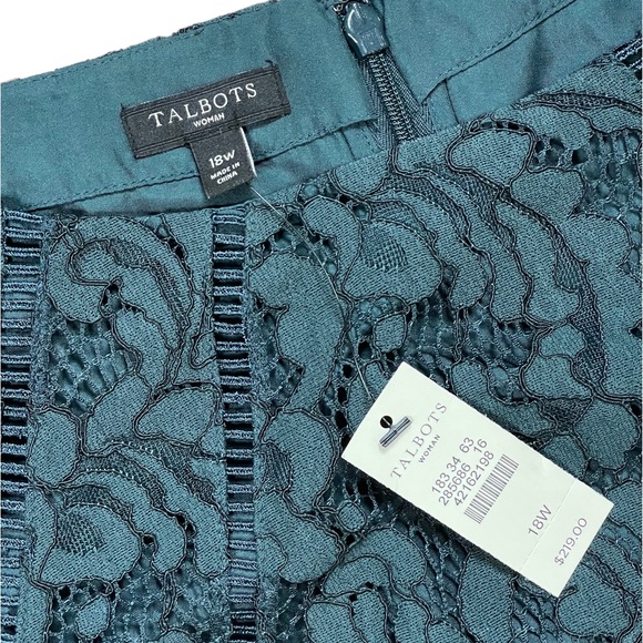 NWTS Talbots Green Lace Cocktail Dress - Picture 2 of 5